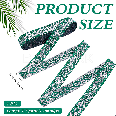 Ethnic Style Polyester Jacquard Ribbon OCOR-WH0078-478A-01-1