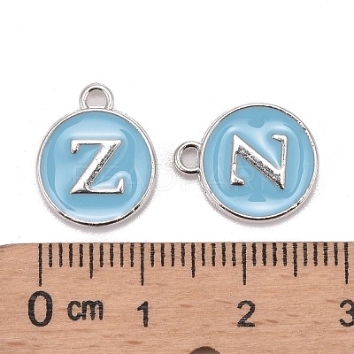 Platinum Plated Alloy Enamel Charms X-ENAM-S118-04Z-P-1