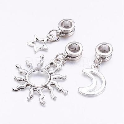 Tibetan Style Alloy European Dangle Charms PALLOY-JF00329-1