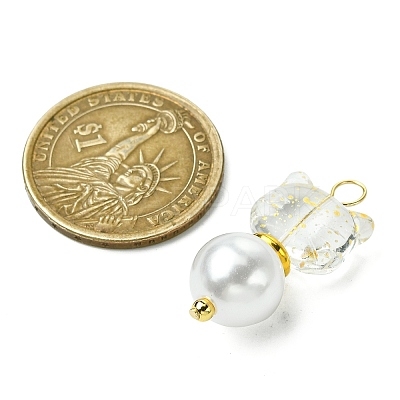 2Pcs Glass Beads Pendants PALLOY-JF03385-1