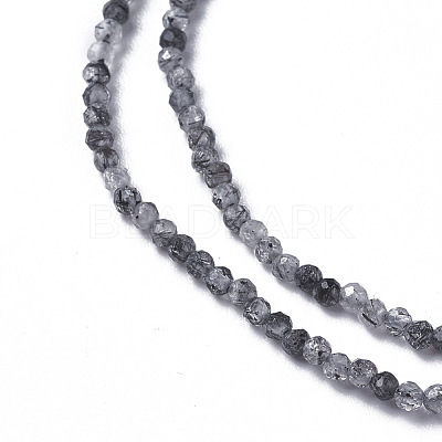 Natural Black Rutilated Quartz Beads Strands G-F596-25A-3mm-1