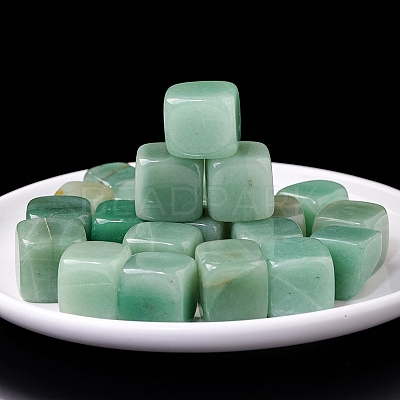 100g Cube Natural Green Aventurine Beads PW-WG41404-02-1