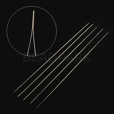 Iron Collapsible Big Eye Beading Needles ES001Y-S-125mm-01-1