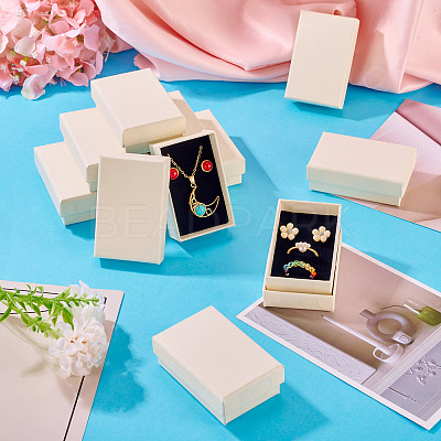 12Pcs Cardboard Paper Jewelry Storage Boxes with Sponge CON-TA0001-33A-1