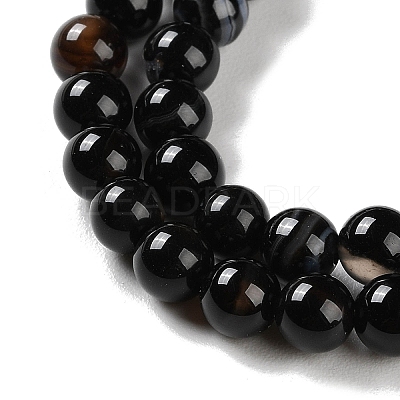 Natural Striped Agate/Banded Agate Beads Strands G-Z060-A01-A08-1