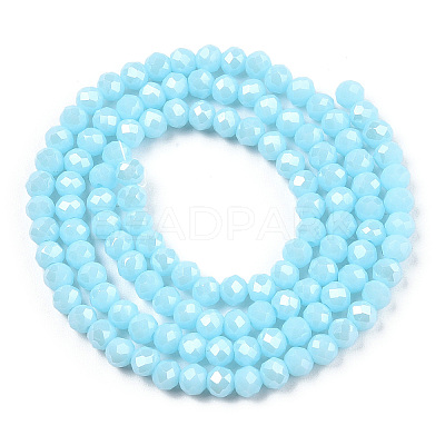 Electroplate Glass Beads Strands EGLA-A034-P4mm-A04-1