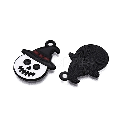 Halloween Theme Spray Painted Alloy Enamel Pendants ENAM-T020-09C-1