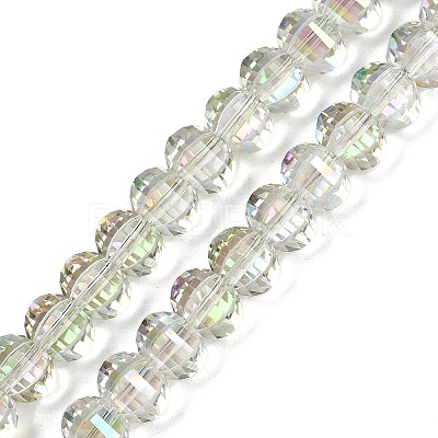 Electroplate Transparent Glass Beads Strands EGLA-B011-08A-HR04-1