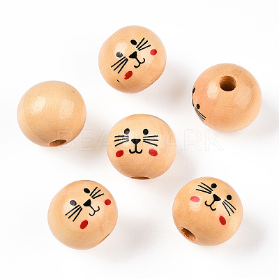 Natural Wood European Beads LS-X-WOOD-S055-16A-1