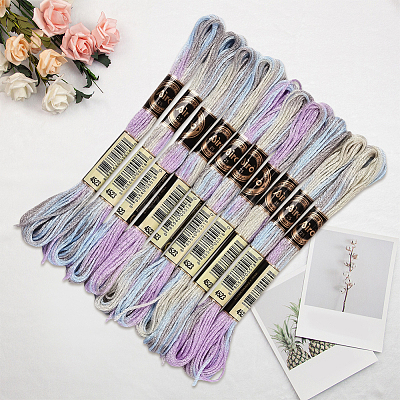 10 Skeins 6-Ply Polyester Embroidery Floss OCOR-CY0002-99A-1