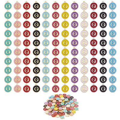 120Pcs 12 Colors Golden Plated Alloy Charms ENAM-SZ0001-64Q-1