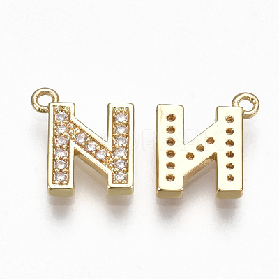 Brass Cubic Zirconia Charms KK-S348-330N-1