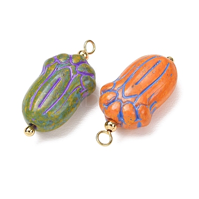 Baking Paint & Golden Metal Enlaced Glass Pendants GL-CBA010C-13G-1