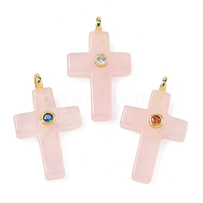 Natural Rose Quartz Pendants X-G-B180-01G-01-1