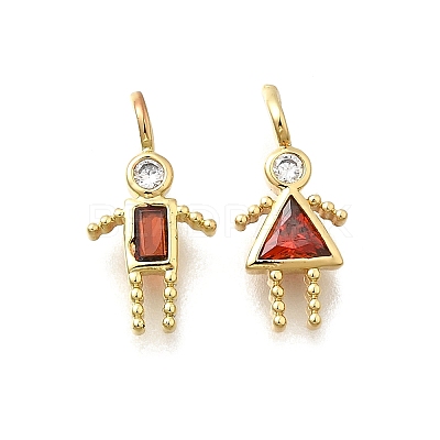 Brass Micro Pave Cubic Zirconia Pendants KK-D339-02G-01-1