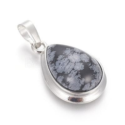 Natural Snowflake Obsidian Pendants G-L512-C18-1