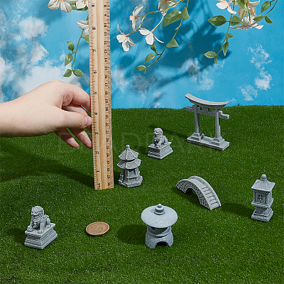 7Pcs 6 Styles Resin & PVC Statues DJEW-NB0001-55-1
