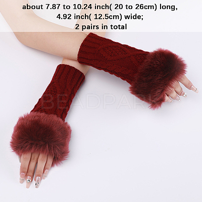 Polyacrylonitrile Fiber Yarn Knitting Fingerless Gloves COHT-PW0001-15D-1