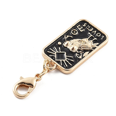 Tarot Alloy Enamel Pendant Decoration HJEW-P021-01A-G-1