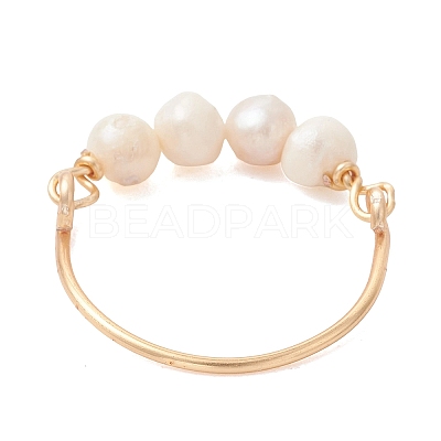 Natural Cultured Freshwater Pearl Finger Rings RJEW-JR01004-1