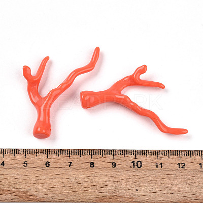 Opaque Acrylic Imitation Coral Beads Strands SACR-P033-02A-08-1