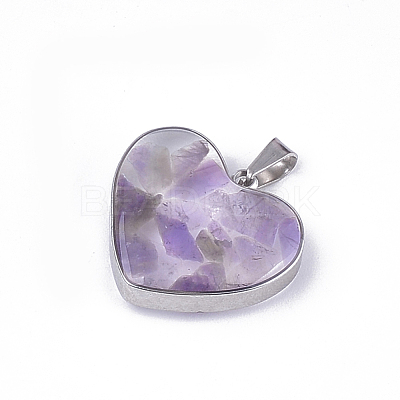 Natural Amethyst Pendants X-STAS-T043-01H-1