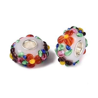 Handmade Lampwork & Brass Core European Beads LAMP-N044-06S-01-1