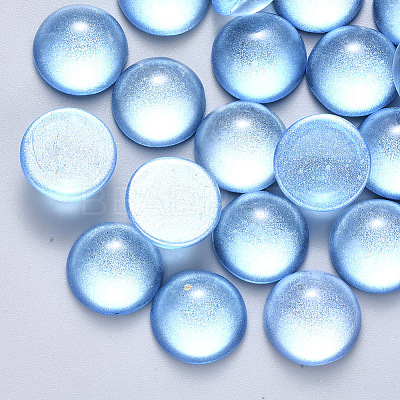 Transparent Spray Painted Glass Cabochons GLAA-S190-013C-F08-1