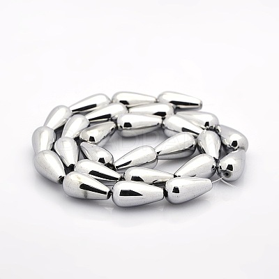 Non-magnetic Synthetic Hematite Teardrop Beads Strands G-M072-02-1