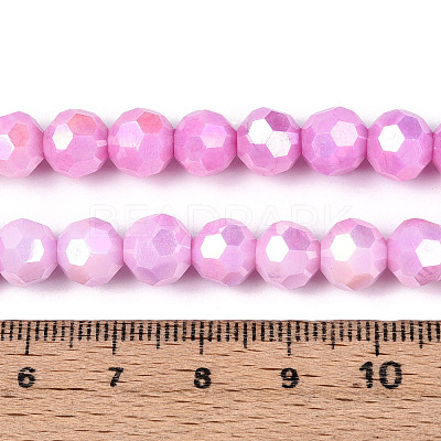 Anti-Tarnish Electroplate Glass Beads Strands EGLA-T021-8mm-15-02-1