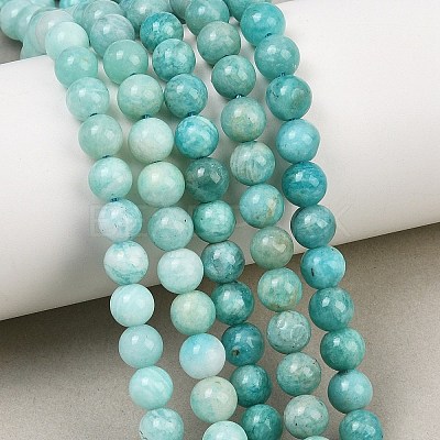 Natural Amazonite Beads Strands G-F461-12-6mm-01-1