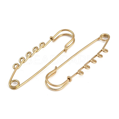 Ion Plating(IP) 304 Stainless Steel Safety Pins Brooch Findings STAS-K252-05C-G-1