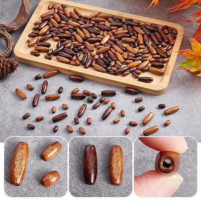 240Pcs 6 Style Retro Wooden Beads WOOD-GA0001-44-1