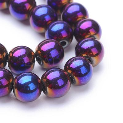 Non-magnetic Synthetic Hematite Beads Strands G-S096-4mm-6-1