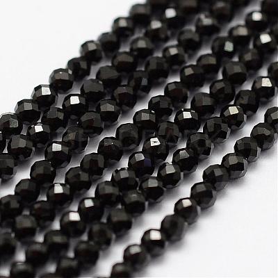 Natural Black Spinel Beads Strands G-K185-09-1