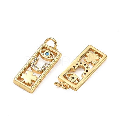 Brass Micro Pave Turquoise Cubic Zirconia Pendants CU-CBAF0F8-10G-1
