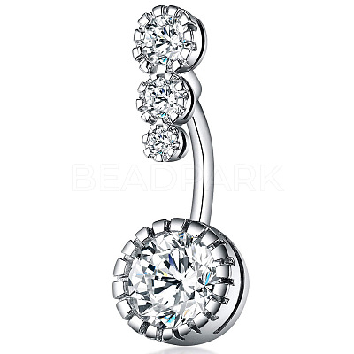 Clear Cubic Zirconia Belly Button Rings WG9960A-03-1