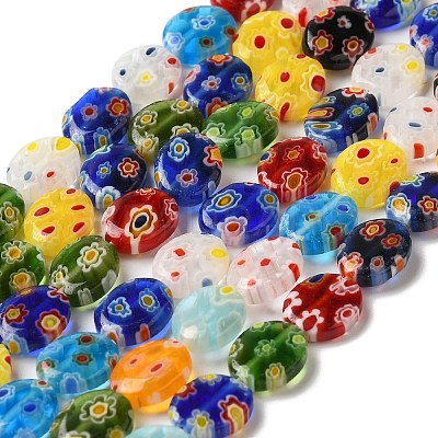 Handmade Millefiori Glass Heart Bead Strands LK-U001-01-1
