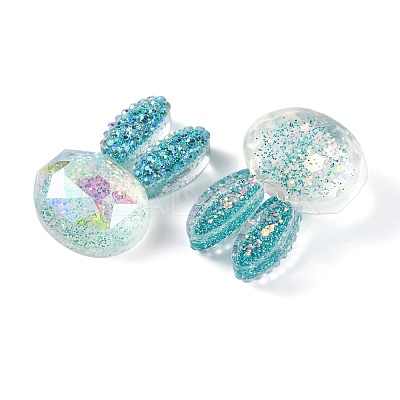 Transparent Epoxy Resin Rabbit Head Decoden Cabochons CRES-M034-05A-1