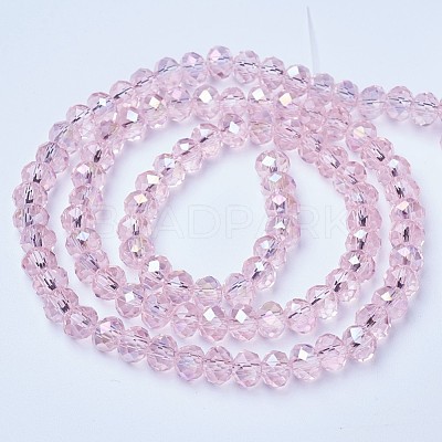 Electroplate Glass Beads Strands X-EGLA-A034-T4mm-B12-1