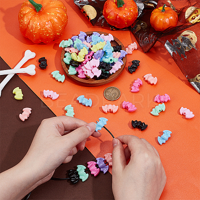 160Pcs 8 Colors Plastic Beads KY-PH0002-38-1