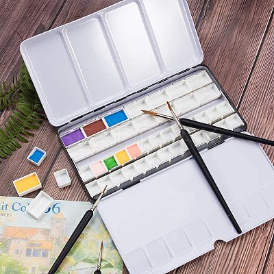Plastic Empty Watercolor Paint Pans AJEW-PH0017-42-1