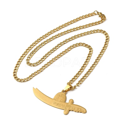Sword Pendant Necklaces NJEW-C043-03G-1