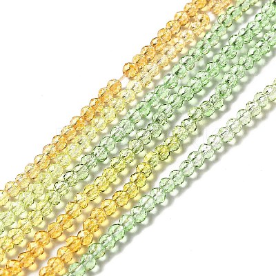 Transparent Gradient Color Glass Beads Strands GLAA-H021-01B-15-1
