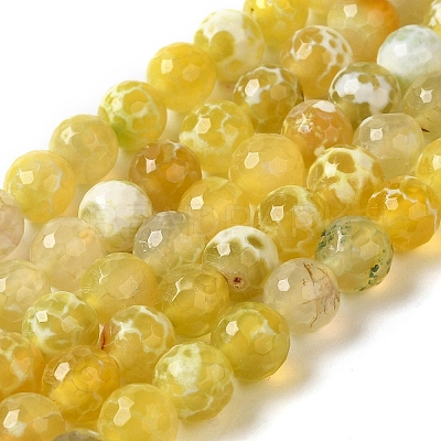 Dyed & Heated Natural Fire Crackle Agate Beads Strands G-P539-B01-18-1