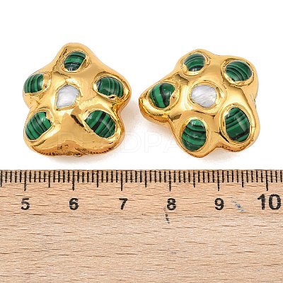 Natural Pearl & Synthetic Malachite Pendants KK-H516-11G-1