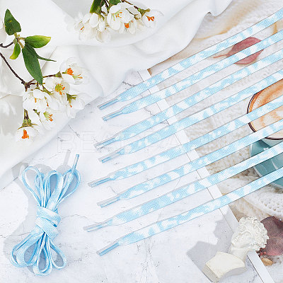3 Pairs 3 Style Tie-Dye Style Flat Smooth Polyester Shoelaces FIND-GF0004-70C-1
