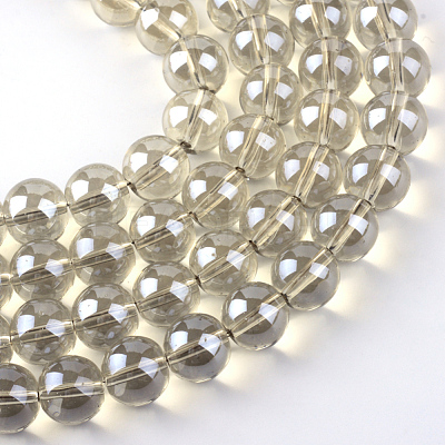 Electroplate Glass Beads Strands X-EGLA-Q062-8mm-A11-1