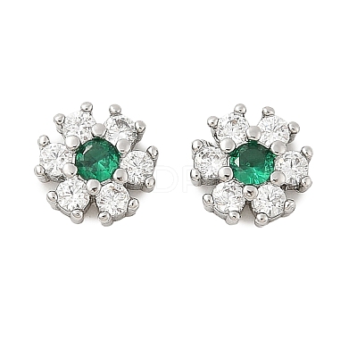 Brass Micro Pave Cubic Zirconia Beads KK-U056-16P-01-1