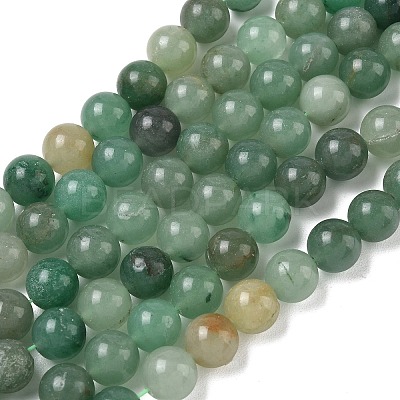 Natural Green Aventurine Beads Strands G-E380-02-8mm-1